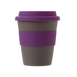 Стакан с силиконовой крышкой "Cafe", фиолетовый