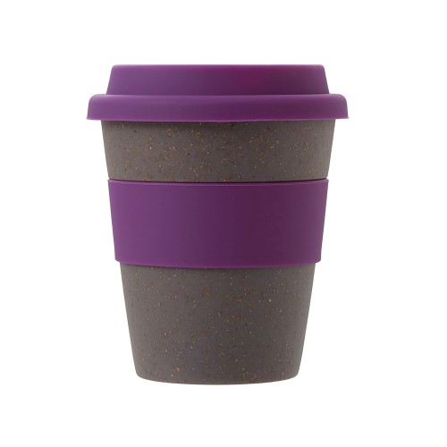 Стакан с силиконовой крышкой "Cafe", фиолетовый