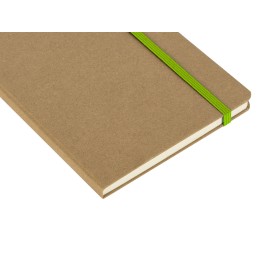 Блокнот "Sevilia Hard", твердая обложка из крафта A5, 80 листов, крафтовый/зеленое яблоко