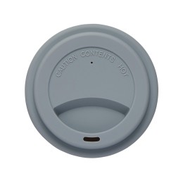 Стакан с силиконовой крышкой "Cafe", серый