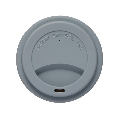 Стакан с силиконовой крышкой "Cafe", серый