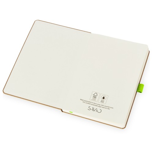 Блокнот "Sevilia Hard", твердая обложка из крафта A5, 80 листов, крафтовый/зеленое яблоко