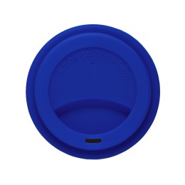 Стакан с силиконовой крышкой "Cafe", темно-синий