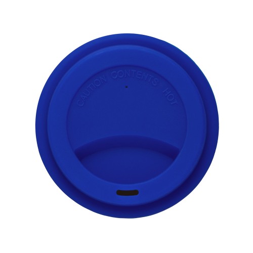 Стакан с силиконовой крышкой "Cafe", темно-синий