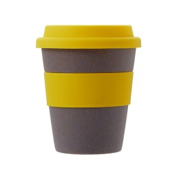 Стакан с силиконовой крышкой "Cafe", желтый