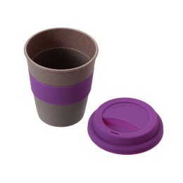 Стакан с силиконовой крышкой "Cafe", фиолетовый