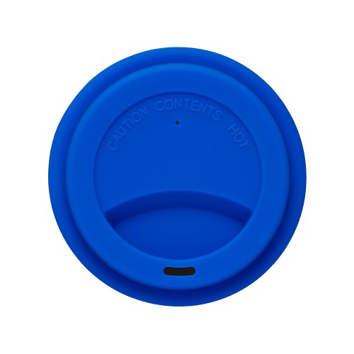 Стакан с силиконовой крышкой "Cafe", синий
