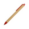Ручка картонная пластиковая шариковая «Эко 2.0», бежевый/красный