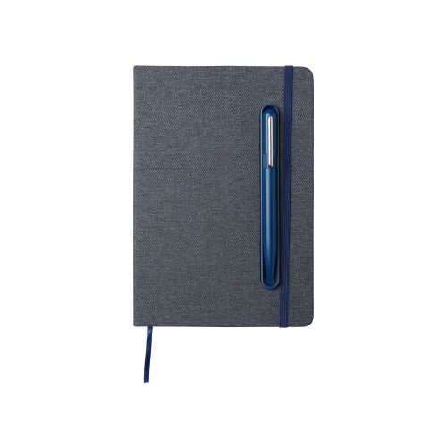 Набор блокнот А5 с магнитным держателем для ручки и подставкой для телефона и металлической шариковой ручкой "NotaBene", темно-синий