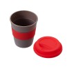 Стакан с силиконовой крышкой "Cafe", красный