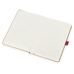 Блокнот "Sevilia Hard", твердая обложка из крафта A5, 80 листов, крафтовый/красный