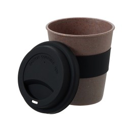 Стакан с силиконовой крышкой "Cafe", черный