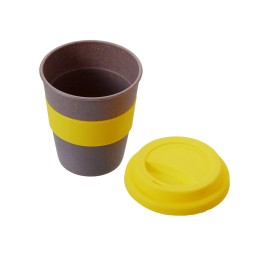 Стакан с силиконовой крышкой "Cafe", желтый