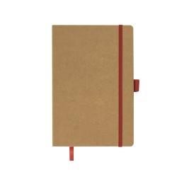 Блокнот "Sevilia Soft", гибкая обложка из крафта A5, 80 листов, крафтовый/красный