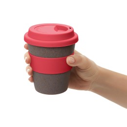 Стакан с силиконовой крышкой "Cafe", розовый