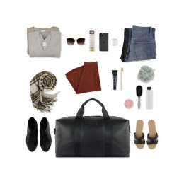 Сумка дорожная BUGATTI ЭЛЬЗА | ELSA, чёрная, воловья кожа/полиэстер, 47х22х24/30 см