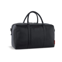 Сумка дорожная BUGATTI КЛАРК | CLARK, чёрная, воловья кожа/полиэстер, 45х20х27,5 см, 24 л