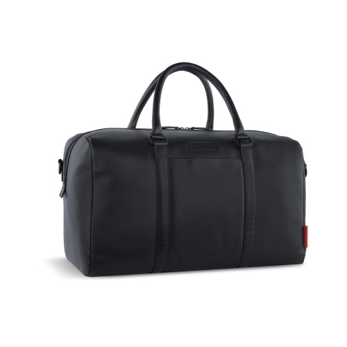 Сумка дорожная BUGATTI КЛАРК | CLARK, чёрная, воловья кожа/полиэстер, 45х20х27,5 см, 24 л