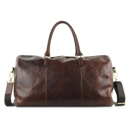 Сумка дорожная Mano "Don Leon", натуральная кожа в коричневом цвете, 50 х 27 х 24 см