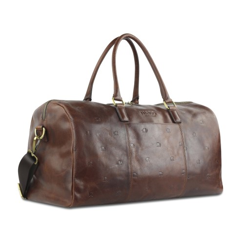 Сумка дорожная Mano "Don Leon", натуральная кожа в коричневом цвете, 50 х 27 х 24 см
