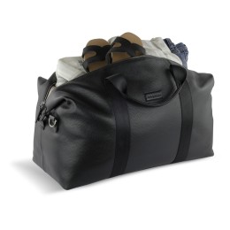 Сумка дорожная BUGATTI ЭЛЬЗА | ELSA, чёрная, воловья кожа/полиэстер, 47х22х24/30 см