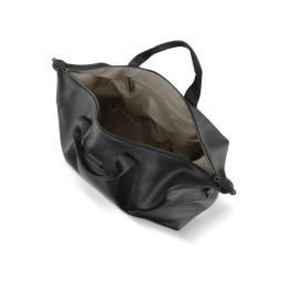 Сумка дорожная BUGATTI ЭЛЬЗА | ELSA, чёрная, воловья кожа/полиэстер, 47х22х24/30 см