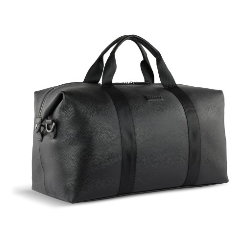 Сумка дорожная BUGATTI ЭЛЬЗА | ELSA, чёрная, воловья кожа/полиэстер, 47х22х24/30 см