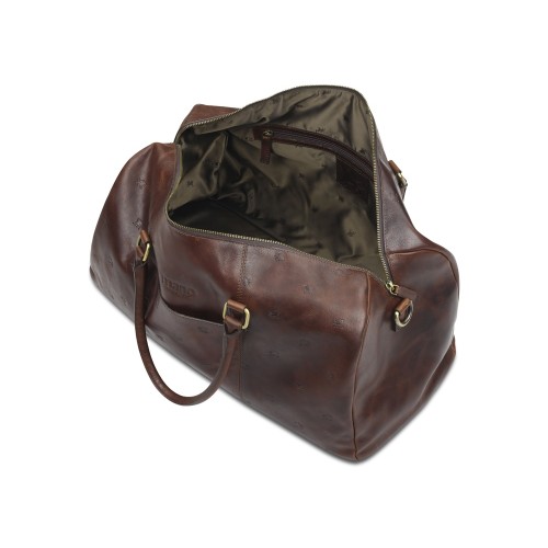 Сумка дорожная Mano "Don Leon", натуральная кожа в коричневом цвете, 50 х 27 х 24 см