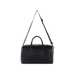 Сумка дорожная BUGATTI КЛАРК | CLARK, чёрная, воловья кожа/полиэстер, 45х20х27,5 см, 24 л