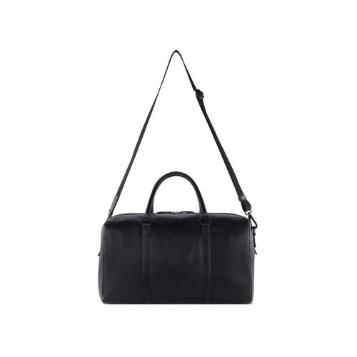 Сумка дорожная BUGATTI КЛАРК | CLARK, чёрная, воловья кожа/полиэстер, 45х20х27,5 см, 24 л