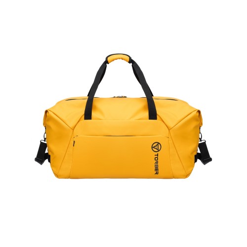 Сумка дорожная TORBER РИТМ, желтая, полиэстер 900D с PU покрытием, 65 х 37 х 34 см