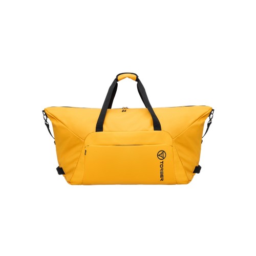 Сумка дорожная TORBER РИТМ, желтая, полиэстер 900D с PU покрытием, 65 х 37 х 34 см