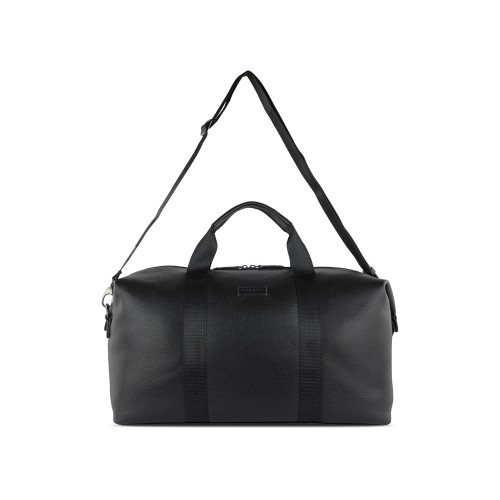 Сумка дорожная BUGATTI ЭЛЬЗА | ELSA, чёрная, воловья кожа/полиэстер, 47х22х24/30 см