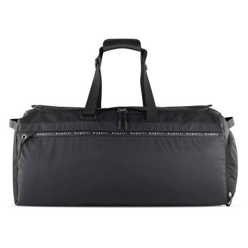 Сумка дорожная BUGATTI БЛАНК ОБЛЕГЧЕННАЯ | BLANC DELIGHT, чёрная, нейлон RPET600D/тарпаулин/полиэстер, 67х32х29 см, 55 л