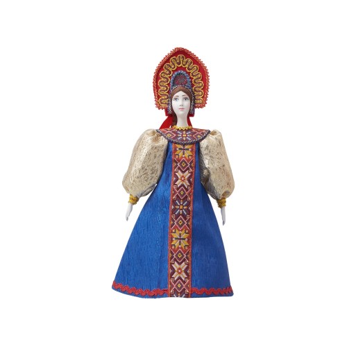 Подарочный набор: кукла фарфоровая, крем-мед, синий