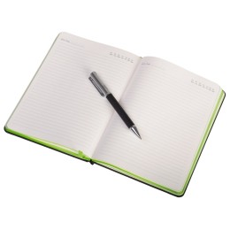 Бизнес блокнот "Bossy" с ручкой, черный и зеленое яблоко