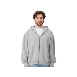 Толстовка оверсайз с капюшоном на молнии «Monaco», серый меланж