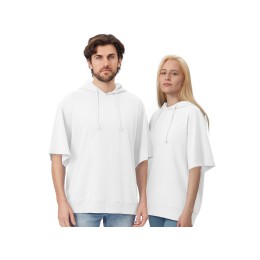 Худи оверсайз с коротким рукавом «Warsaw» унисекс, белый