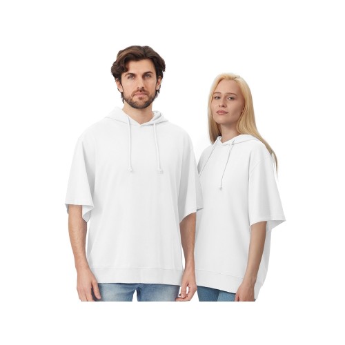 Худи оверсайз с коротким рукавом «Warsaw» унисекс, белый