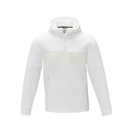 Мужской свитер анорак Sayan на молнии на половину длины с капюшоном, белый