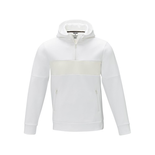 Мужской свитер анорак Sayan на молнии на половину длины с капюшоном, белый