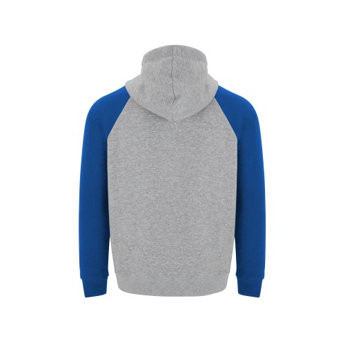 Толстовка с капюшоном "Badet" мужской, серый меланж/королевский синий