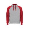 Толстовка с капюшоном "Badet" мужской, серый меланж/красный