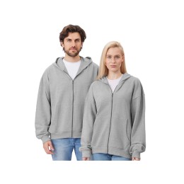 Толстовка оверсайз с капюшоном на молнии «Monaco», серый меланж