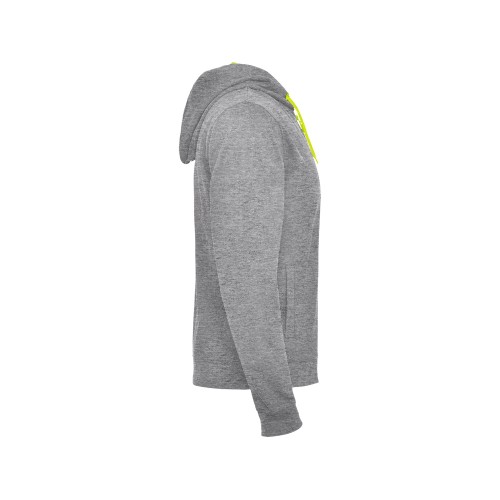 Толстовка на молнии "Fuji", серый меланж/неоновый желтый