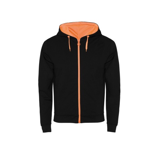 Толстовка на молнии "Fuji", черный/неоновый оранжевый