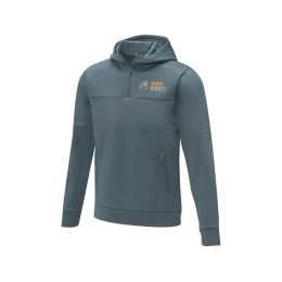 Мужской свитер анорак Sayan на молнии на половину длины с капюшоном, steel grey