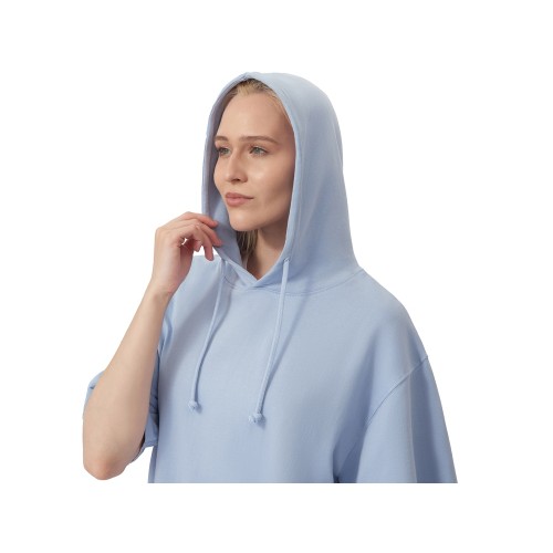 Худи оверсайз с коротким рукавом «Warsaw» унисекс, небесно-голубой