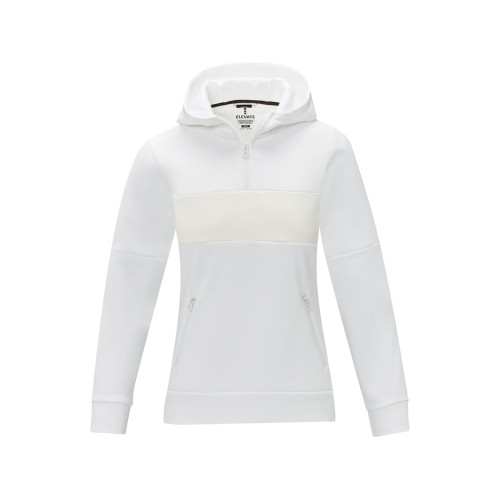 Женский свитер анорак Sayan на молнии на половину длины с капюшоном, белый