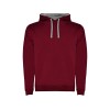 Толстовка с капюшоном "Urban" мужская, гранатовый/серый меланж